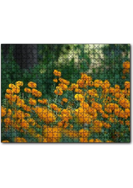 Cakapuzzle Sarı Çiçekli Çalılar Görseli 120 Parça Puzzle Yapboz Mdf (Ahşap)