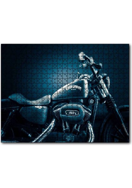 Cakapuzzle Harley Davidson Siyah Klasik Karanlık Mod 1000 Parça Puzzle Yapboz Mdf(Ahşap)