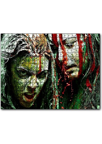 Cakapuzzle Su Sıçramalarına Damlacıklı Boyalı Kızlar Görseli 120 Parça Puzzle Yapboz Mdf (Ahşap)
