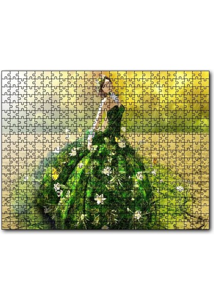 Cakapuzzle Çatlak Topraklar ve Yeşeren Elbiseli Kız 120 Parça Puzzle Yapboz Mdf (Ahşap)