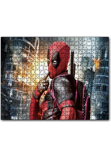 Cakapuzzle Deadpool Hayret Süper Kahraman Çizgi Roman Görseli 1000 Parça Puzzle Yapboz Mdf(Ahşap)