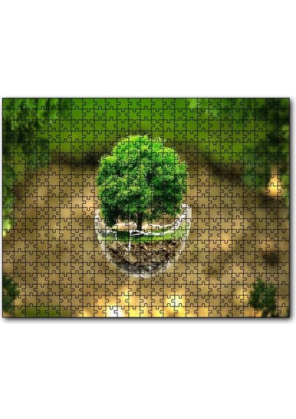 Cakapuzzle Volkanlar Harika Dünya Cam Kasede Ağaç Görseli 1000 Parça Puzzle Yapboz Mdf(Ahşap)