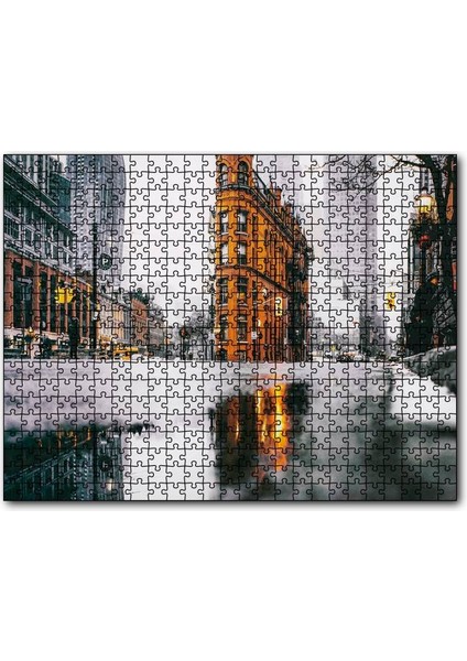 Cakapuzzle Yağmurlu Günde Gökdelenler 1000 Parça Puzzle Yapboz Mdf(Ahşap)