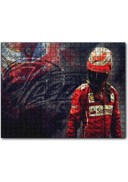 Cakapuzzle Ferrari F1 Kimi Raikkonen Görseli 255 Parça Puzzle Yapboz Mdf (Ahşap)
