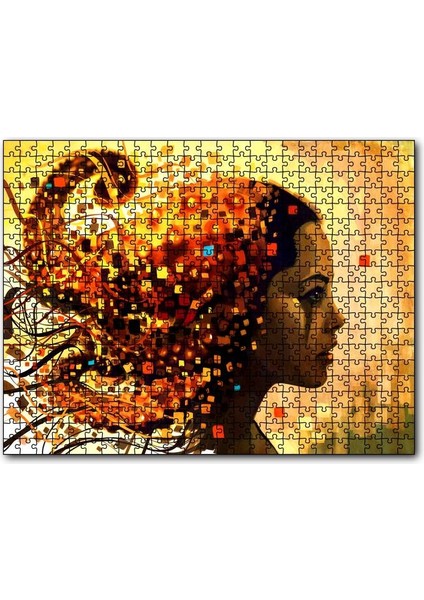 Cakapuzzle Dijitalfigüratif Resim Üzgün Kadın Görseli 120 Parça Puzzle Yapboz Mdf (Ahşap)