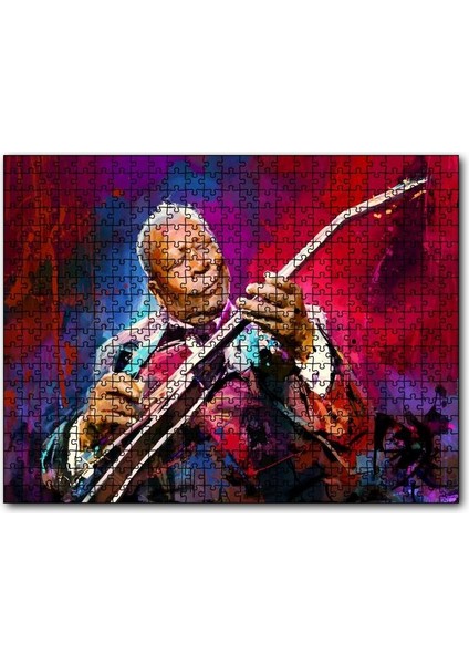 Cakapuzzle Yağlı Boya Resmi Elektronik Gitar Mutlu Caz Müzisyeni 120 Parça Puzzle Yapboz Mdf (Ahşap)