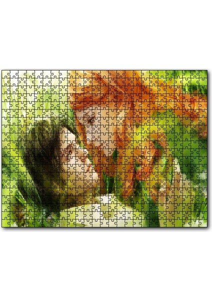 Cakapuzzle Yeşillikler Arasındaki Genç Kız ve Erkek Çizim 1000 Parça Puzzle Yapboz Mdf(Ahşap)