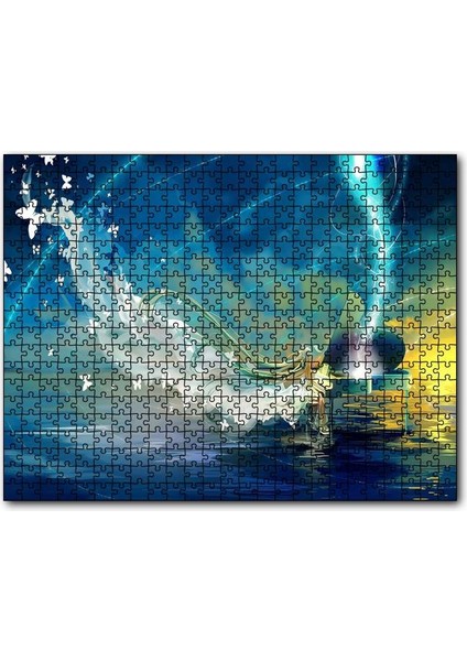 Cakapuzzle Piyanist Kız ve Kelebeklerden Elbisesi 120 Parça Puzzle Yapboz Mdf (Ahşap)