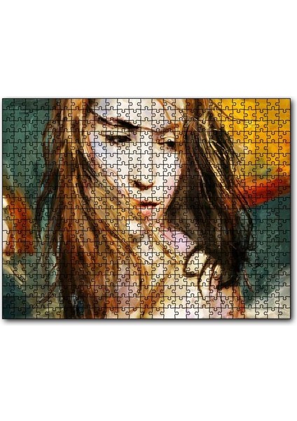 Cakapuzzle Yağlı Boya Resmi Kadın Uçuşan Saçlar Görseli 500 Parça Puzzle Yapboz Mdf (Ahşap)