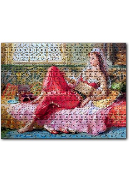 Cakapuzzle Yağlı Boya Resmi Otantik Giyimli Kadın Görseli 120 Parça Puzzle Yapboz Mdf (Ahşap)