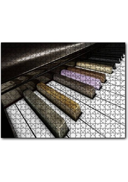 Cakapuzzle Piyano Tuşları Yakın Çekim 255 Parça Puzzle Yapboz Mdf (Ahşap)