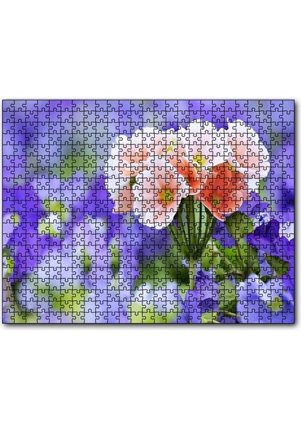 Cakapuzzle Mor Bahçenin Ortasında Güzel Portakal Çiçekleri Görse 255 Parça Puzzle Yapboz Mdf (Ahşap)