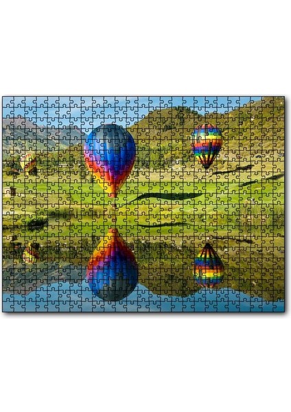 Cakapuzzle Uçan Balon ve Yolcuları Görseli 120 Parça Puzzle Yapboz Mdf (Ahşap)