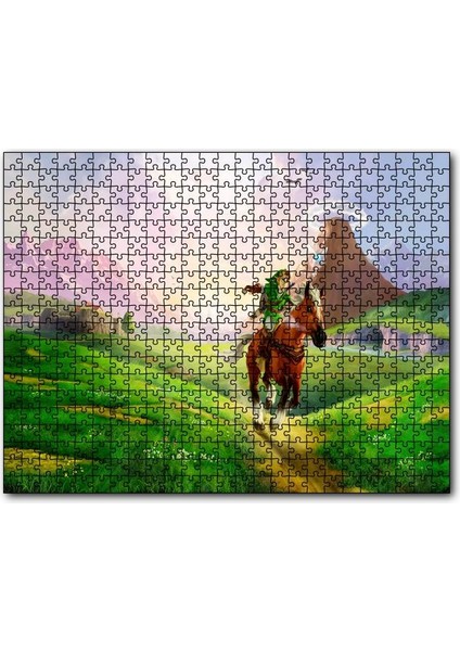Cakapuzzle Zelda Ocarina Efsanesi ve Koşan At Görseli 120 Parça Puzzle Yapboz Mdf (Ahşap)