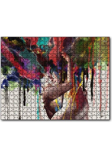 Cakapuzzle Romantik Çift Suluboya Efektli 500 Parça Puzzle Yapboz Mdf (Ahşap)