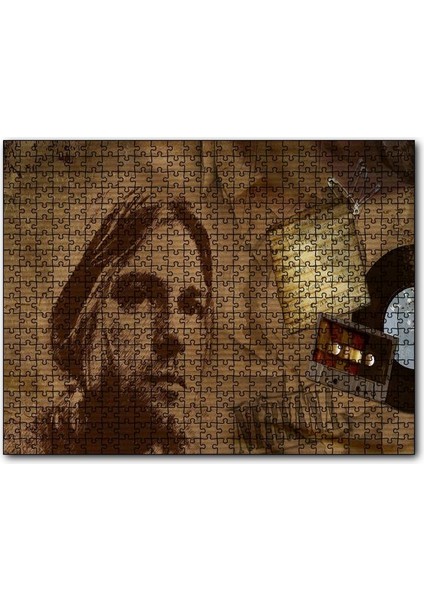 Cakapuzzle Kurt Cobain ve Şarkı Sözleri 255 Parça Puzzle Yapboz Mdf (Ahşap)