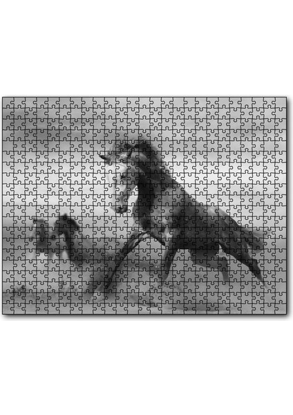 Cakapuzzle Fırtınada Koşan Atlar Görseli 255 Parça Puzzle Yapboz Mdf (Ahşap)