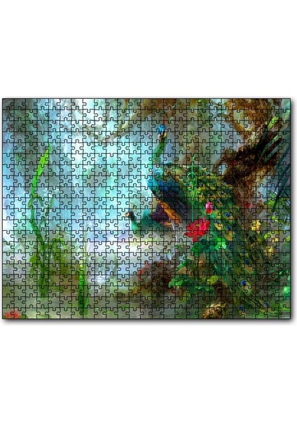 Cakapuzzle Ormandaki Tavuskuşu Çitti Görseli 255 Parça Puzzle Yapboz Mdf (Ahşap)