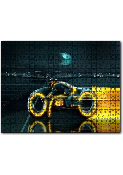 Cakapuzzle Tron Efsanesi Motorsiklet ve Sürücüsü 255 Parça Puzzle Yapboz Mdf (Ahşap)