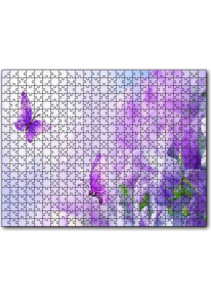 Cakapuzzle Lavantalar ve Mor Kelebekler 1000 Parça Puzzle Yapboz Mdf(Ahşap)
