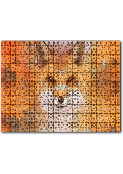 Cakapuzzle Kahverengi Beyaz Tilki ve Arkaplanda Ağaçlar 1000 Parça Puzzle Yapboz Mdf(Ahşap)