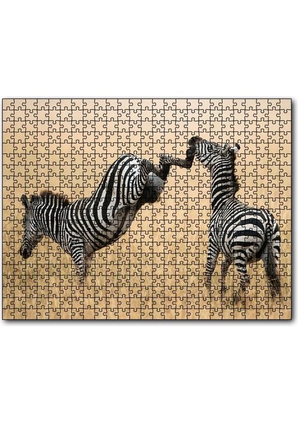 Cakapuzzle Zebranın Tehlikeli Tekmesi 120 Parça Puzzle Yapboz Mdf (Ahşap)