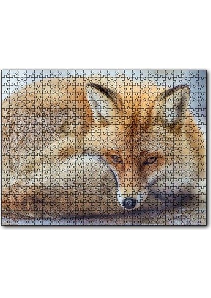 Cakapuzzle Kahverengi Tilki Kendine Sokulmuş Dinleniyor 120 Parça Puzzle Yapboz Mdf (Ahşap)