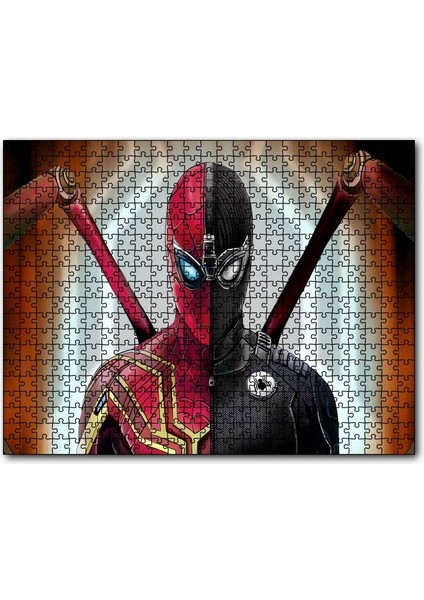Cakapuzzle Spider Man Iki Kostüm Birarada 120 Parça Puzzle Yapboz Mdf (Ahşap)