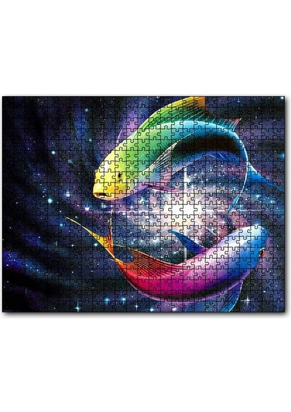 Cakapuzzle Iki Balık Işık Demetleri Arasında 120 Parça Puzzle Yapboz Mdf (Ahşap)