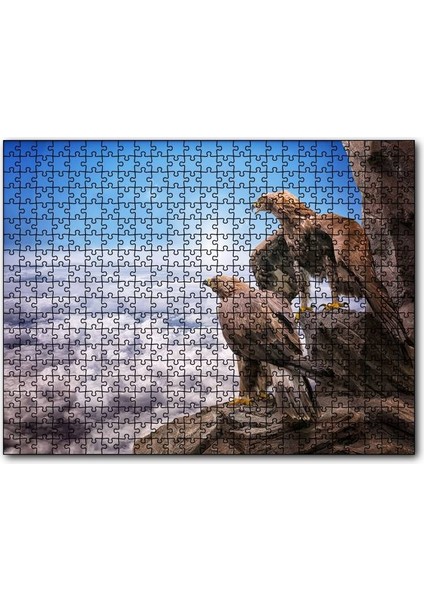 Cakapuzzle Kayalıklardan Yeryüzünü Izleyen Kartallar ve Bulutlar 255 Parça Puzzle Yapboz Mdf (Ahşap)