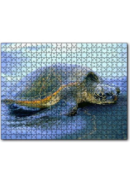 Cakapuzzle Kumsala Çıkan Caretta Caretta 1000 Parça Puzzle Yapboz Mdf(Ahşap)