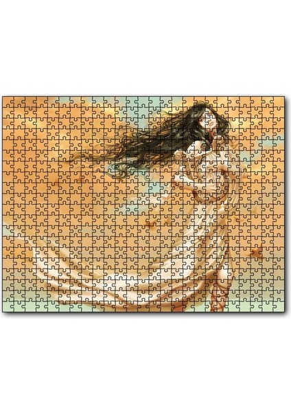 Cakapuzzle Lir Çalan Mistik Kız ve Kuşlar 120 Parça Puzzle Yapboz Mdf (Ahşap)
