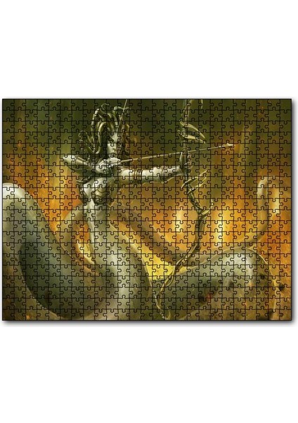 Cakapuzzle Medusa ve Oku 120 Parça Puzzle Yapboz Mdf (Ahşap)