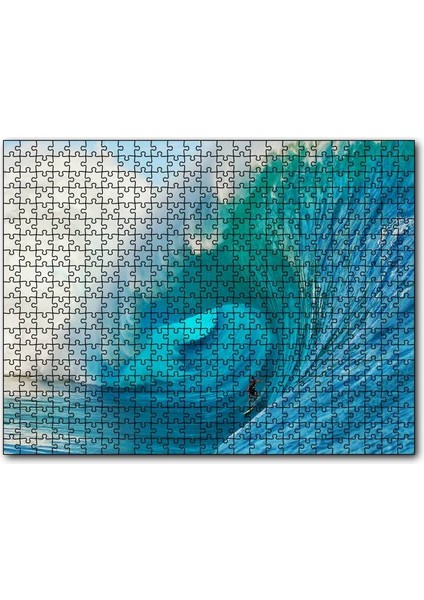 Cakapuzzle Okyanusta Olağanüstü Dalga ve Içindeki Sörfçü 255 Parça Puzzle Yapboz Mdf (Ahşap)