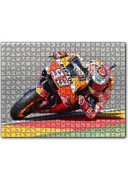 Cakapuzzle Honda Repsol Turuncu Motorsiklet Sola Virajda Yatıyor 120 Parça Puzzle Yapboz Mdf (Ahşap)