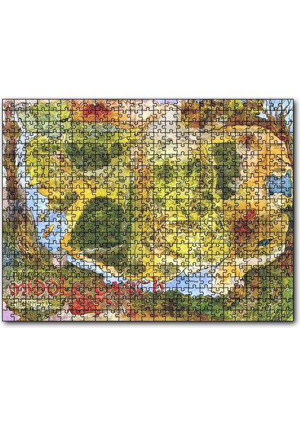 Cakapuzzle Orta Dünya Haritası Renkli 1000 Parça Puzzle Yapboz Mdf(Ahşap)