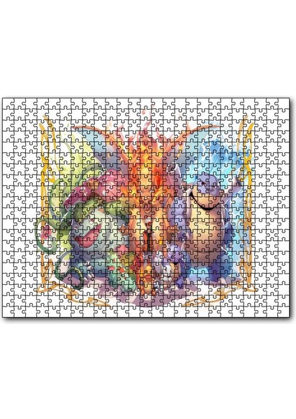 Cakapuzzle Pikaçu Tüm Karakterler Dijital Çizim 255 Parça Puzzle Yapboz Mdf (Ahşap)