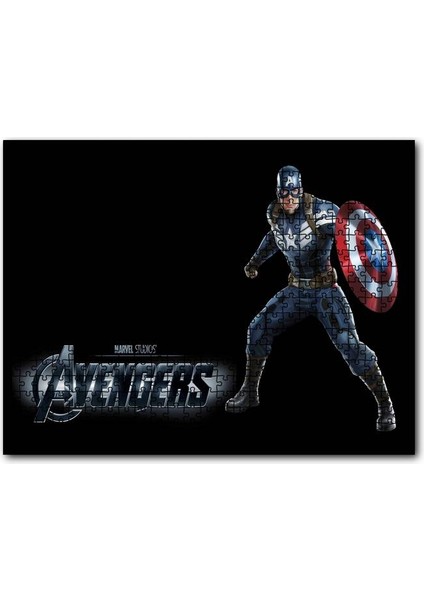 Cakapuzzle Yenilmezler Kaptan Amerika Karanlık Arkaplan 1000 Parça Puzzle Yapboz Mdf(Ahşap)