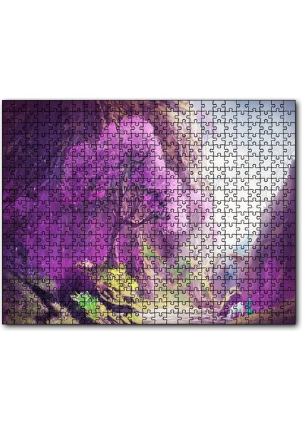 Cakapuzzle Su Kenarındaki Beyaz Atlı ve Dev Mor Ağaç 255 Parça Puzzle Yapboz Mdf (Ahşap)
