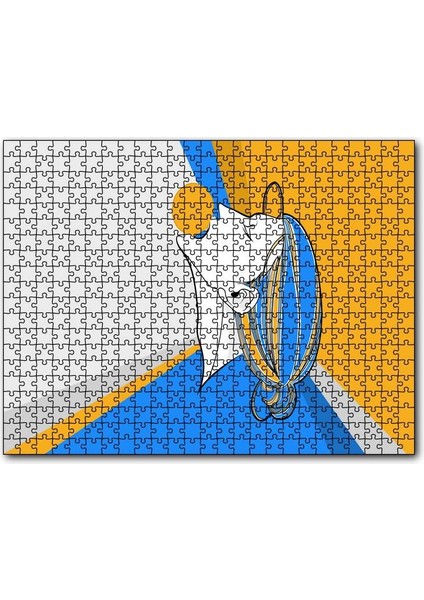 Cakapuzzle Soyut Tablo Kadın ve Sarı Top 255 Parça Puzzle Yapboz Mdf (Ahşap)