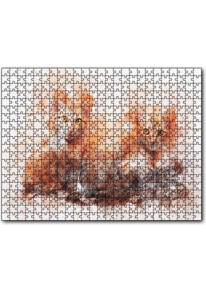 Cakapuzzle Suluboya Efekt Yavru Kediler 120 Parça Puzzle Yapboz Mdf (Ahşap)