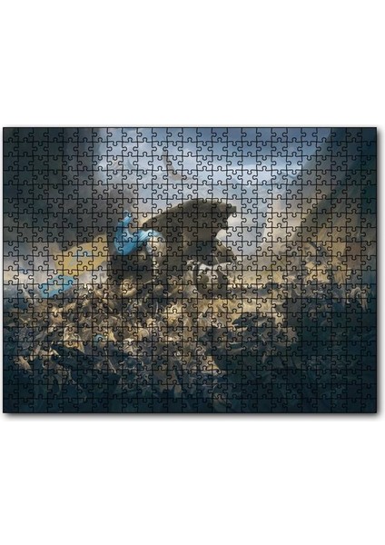 Cakapuzzle Savaş Alanında Savaşçılar ve Dev Ayı 255 Parça Puzzle Yapboz Mdf (Ahşap)