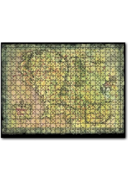 Cakapuzzle Yeşil Renk Mordur Orta Düya Haritası Görseli 1000 Parça Puzzle Yapboz Mdf(Ahşap)