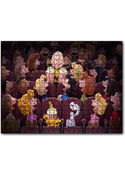 Cakapuzzle Snoopy ve Arkadaşları Sinemada 120 Parça Puzzle Yapboz Mdf (Ahşap)