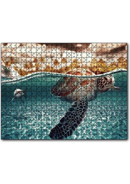 Cakapuzzle Caretta ve Büyük Beyaz Köpekbalığı 255 Parça Puzzle Yapboz Mdf (Ahşap)