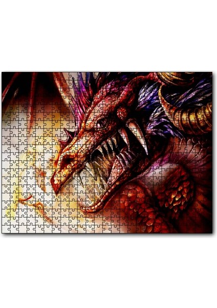 Cakapuzzle Ejderha ve Sarı Saçlı Kız 255 Parça Puzzle Yapboz Mdf (Ahşap)