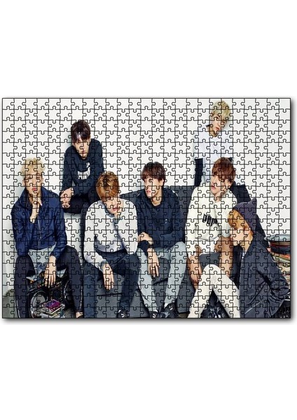 Cakapuzzle Bts Koreli Gençler Dalgın Pozlar 1000 Parça Puzzle Yapboz Mdf(Ahşap)