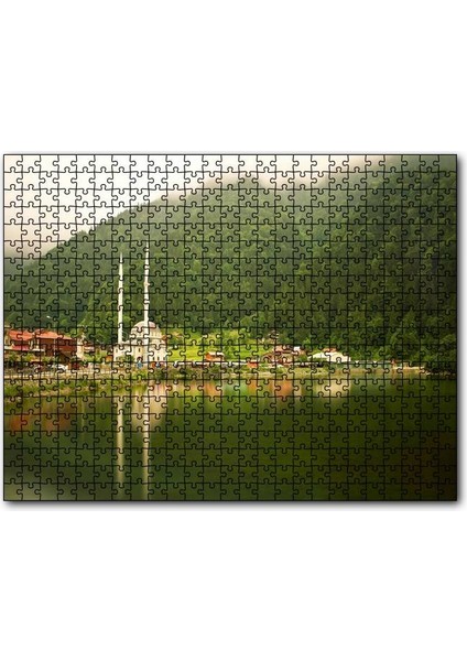 Cakapuzzle Trabzon Uzungöl Cami ve Ormanlar 500 Parça Puzzle Yapboz Mdf (Ahşap)
