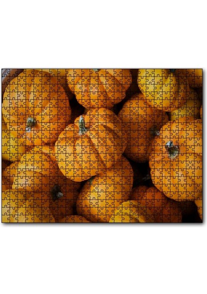 Cakapuzzle Turuncu Minyatür Kabaklar Yakın Plan 120 Parça Puzzle Yapboz Mdf (Ahşap)