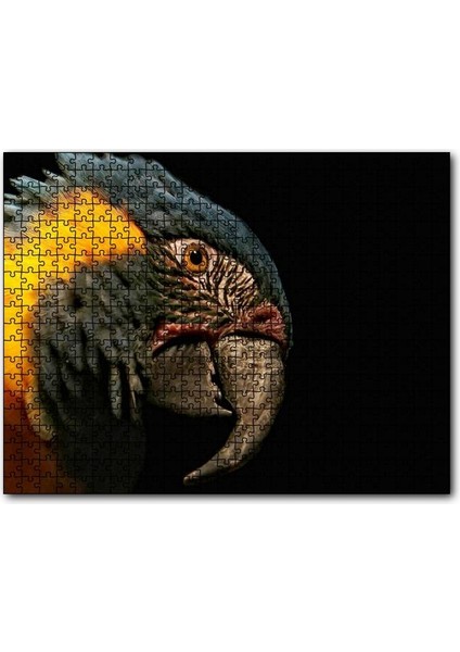 Cakapuzzle Sarı Siyah Papağan Siyah Arkaplan 255 Parça Puzzle Yapboz Mdf (Ahşap)